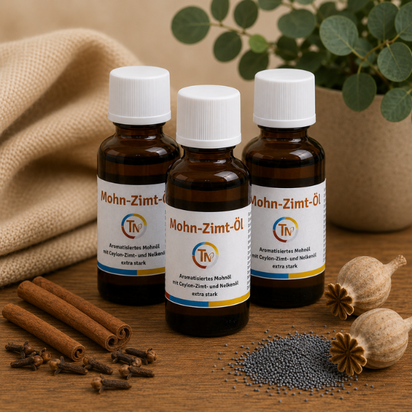 Mohn-Zimt-Öl, 3-SET, 30 ml, extra stark, Ölmischung