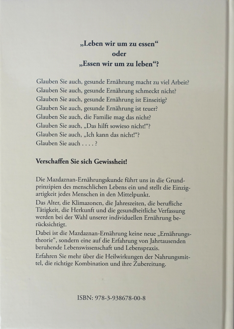 MAZDAZNAN - Ernährungskunde / Kochbuch