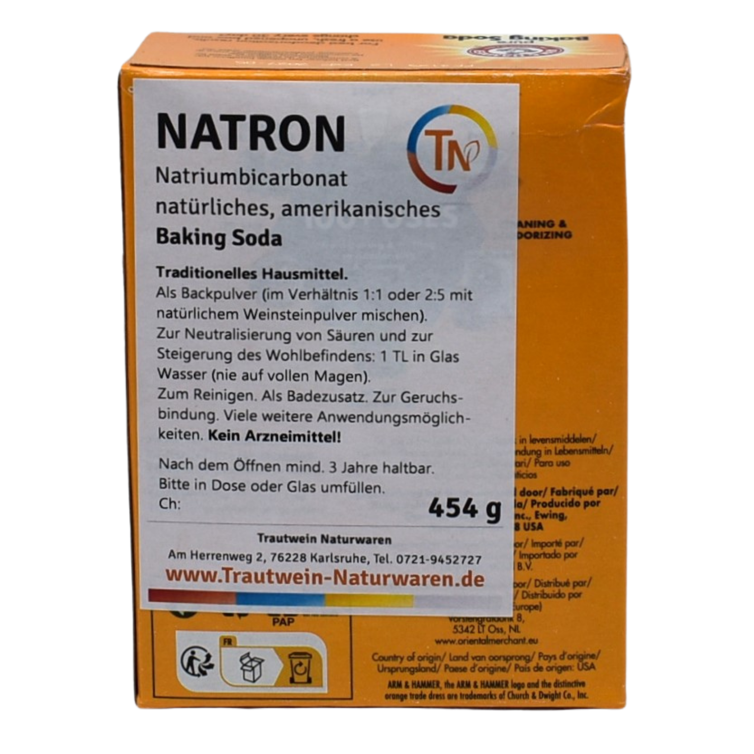 Natron natürlich, 454 g, amerikanisch