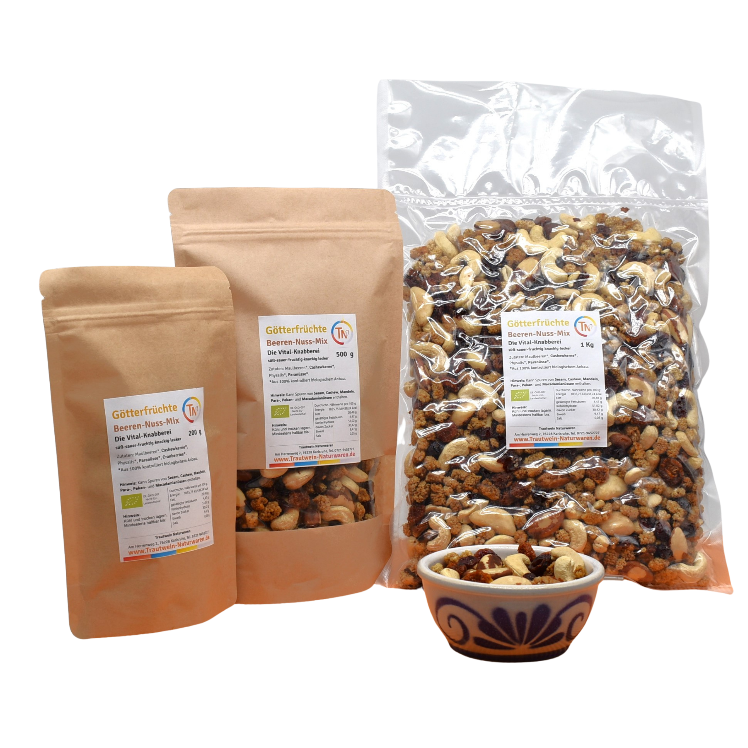 Götterfrüchte BIO, 500 g, Beeren-Nuss-Mix