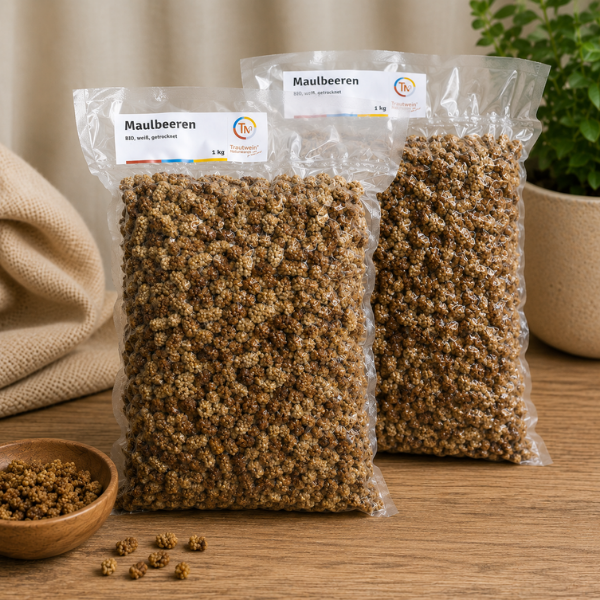 Maulbeeren weiß, 2-SET, 1 kg, getrocknet,  Premium-Rohkostqualität BIO, ungeschwefelt