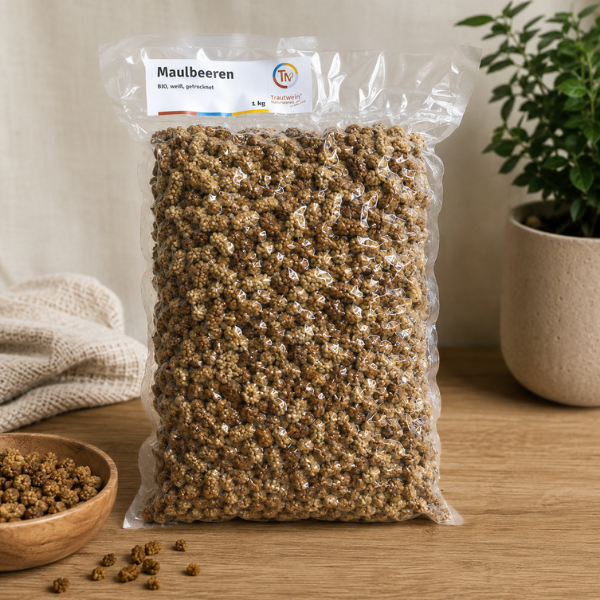 Maulbeeren weiß, 1 kg, getrocknet,  Premium-Rohkostqualität BIO, ungeschwefelt