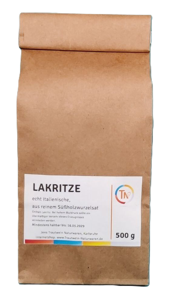 Lakritze, 500 g, aus reinem Süßholzsaft
