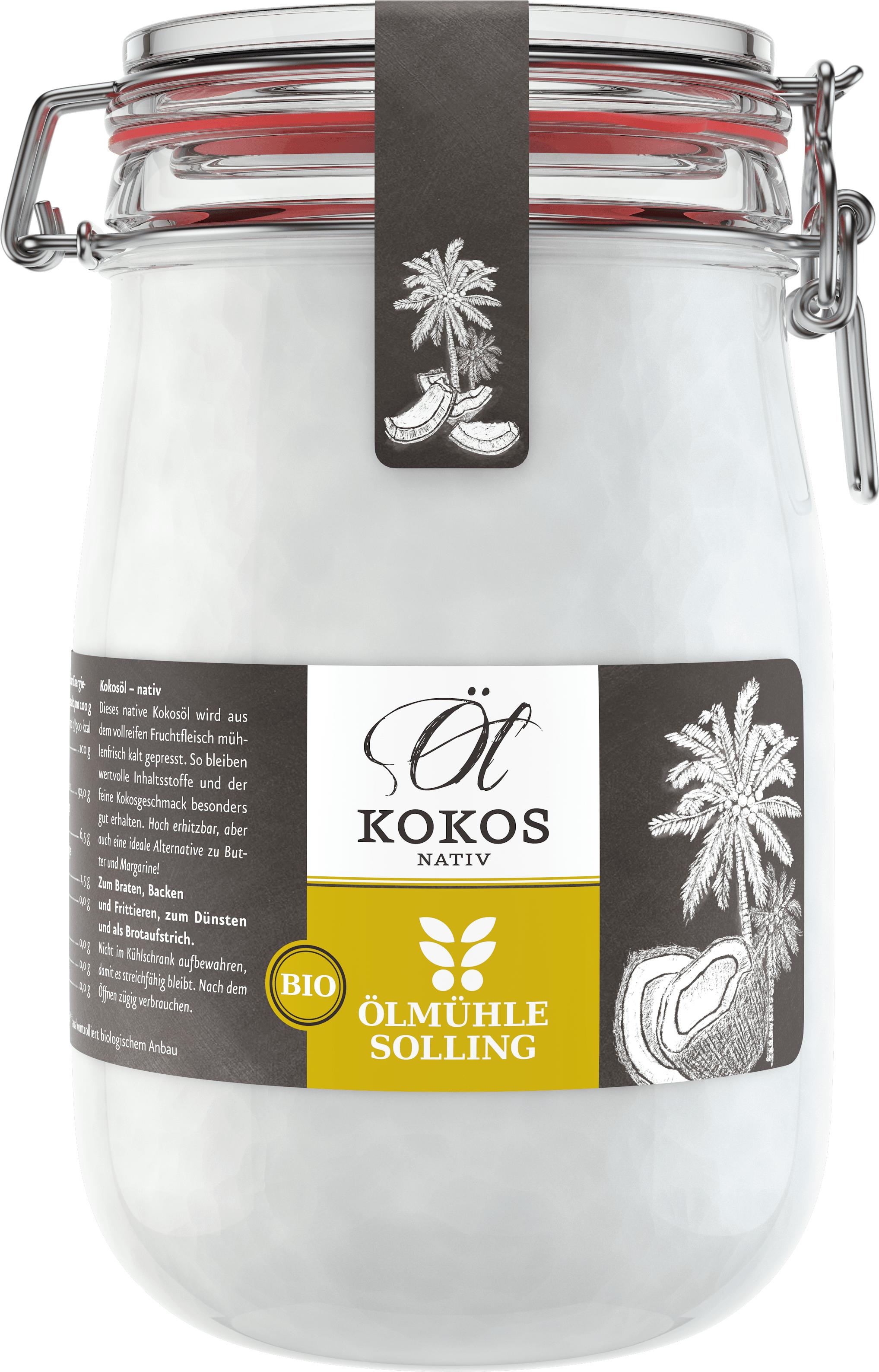 Kokosöl BIO, 1 L, kaltgepresst, nativ, fair