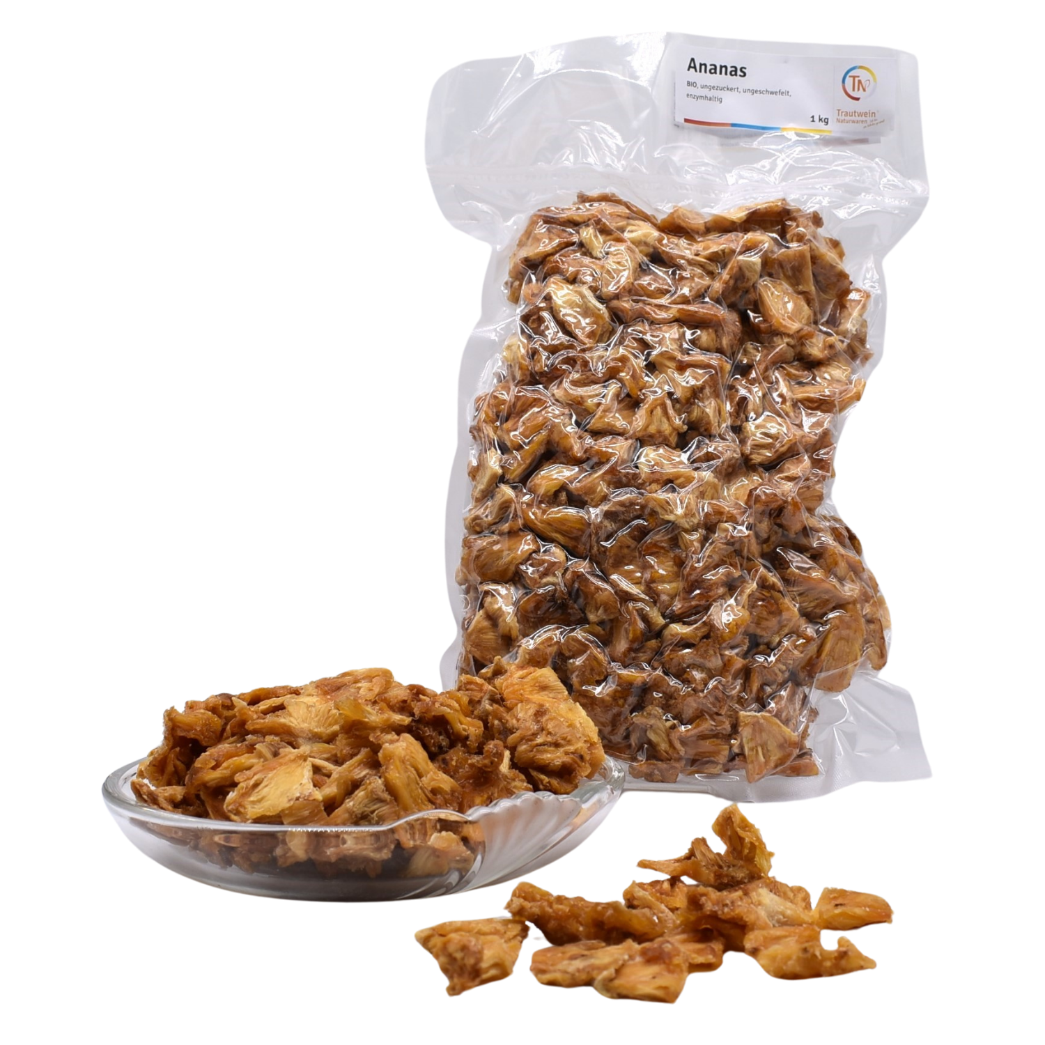 Ananas BIO, 1 kg, Stücke, getrocknet