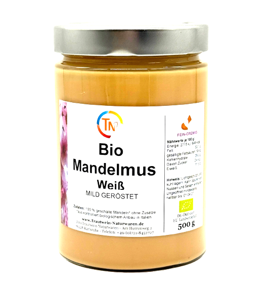 Mandelmus BIO, 500g, weiß, geröstet