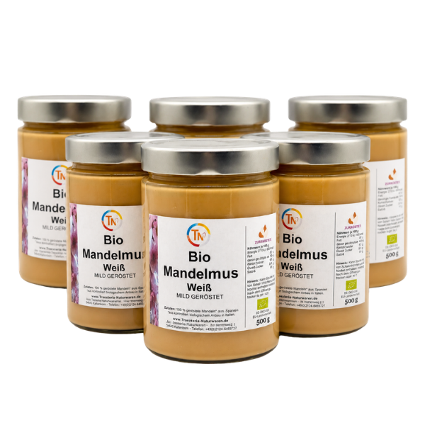 Mandelmus BIO, 6-SET, 500g, weiß, geröstet
