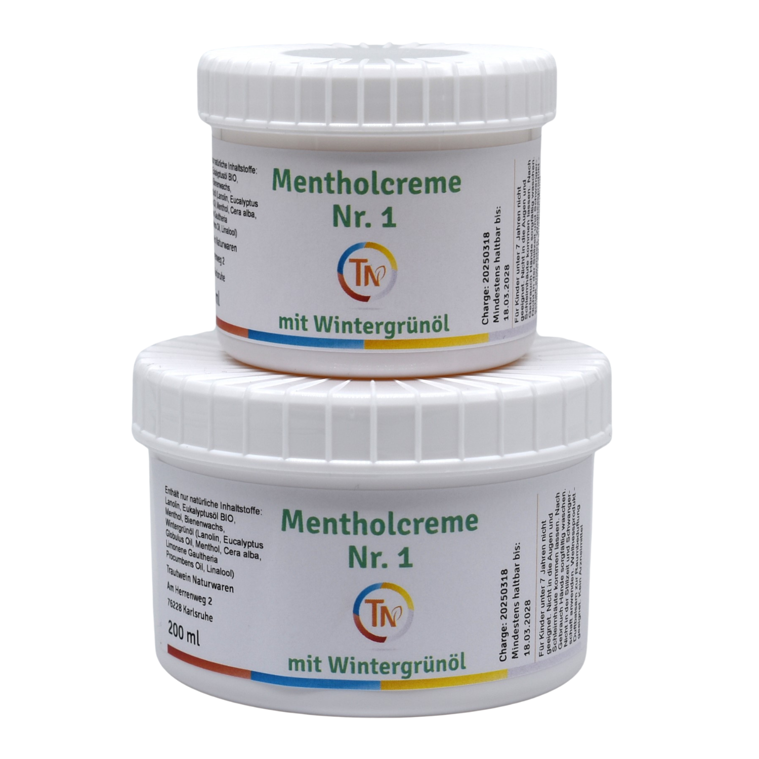 Mentholcreme M1, 100 ml, mit Wintergrünöl (grün), Duftbalsam