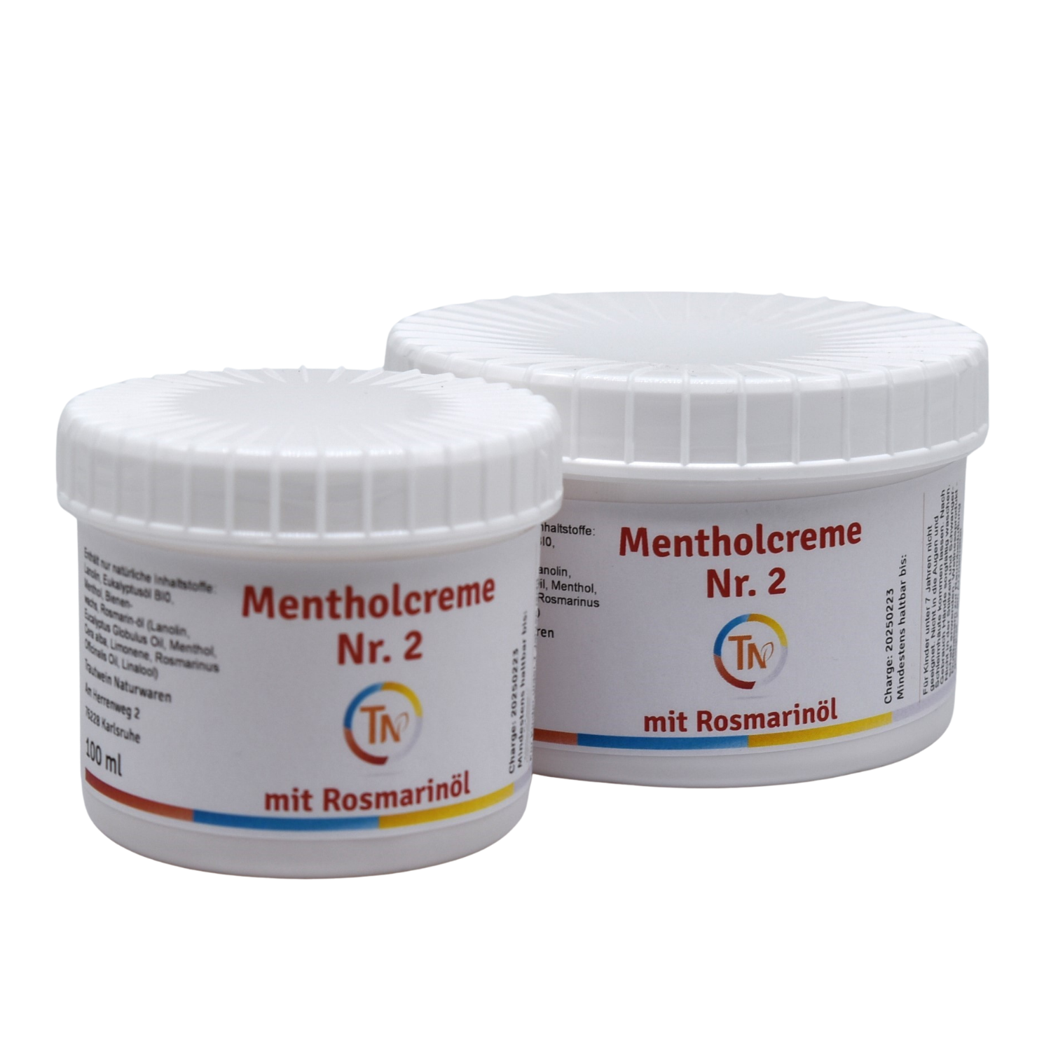 Mentholcreme M2, 200 ml, mit Rosmarinöl (rot), Duftbalsam