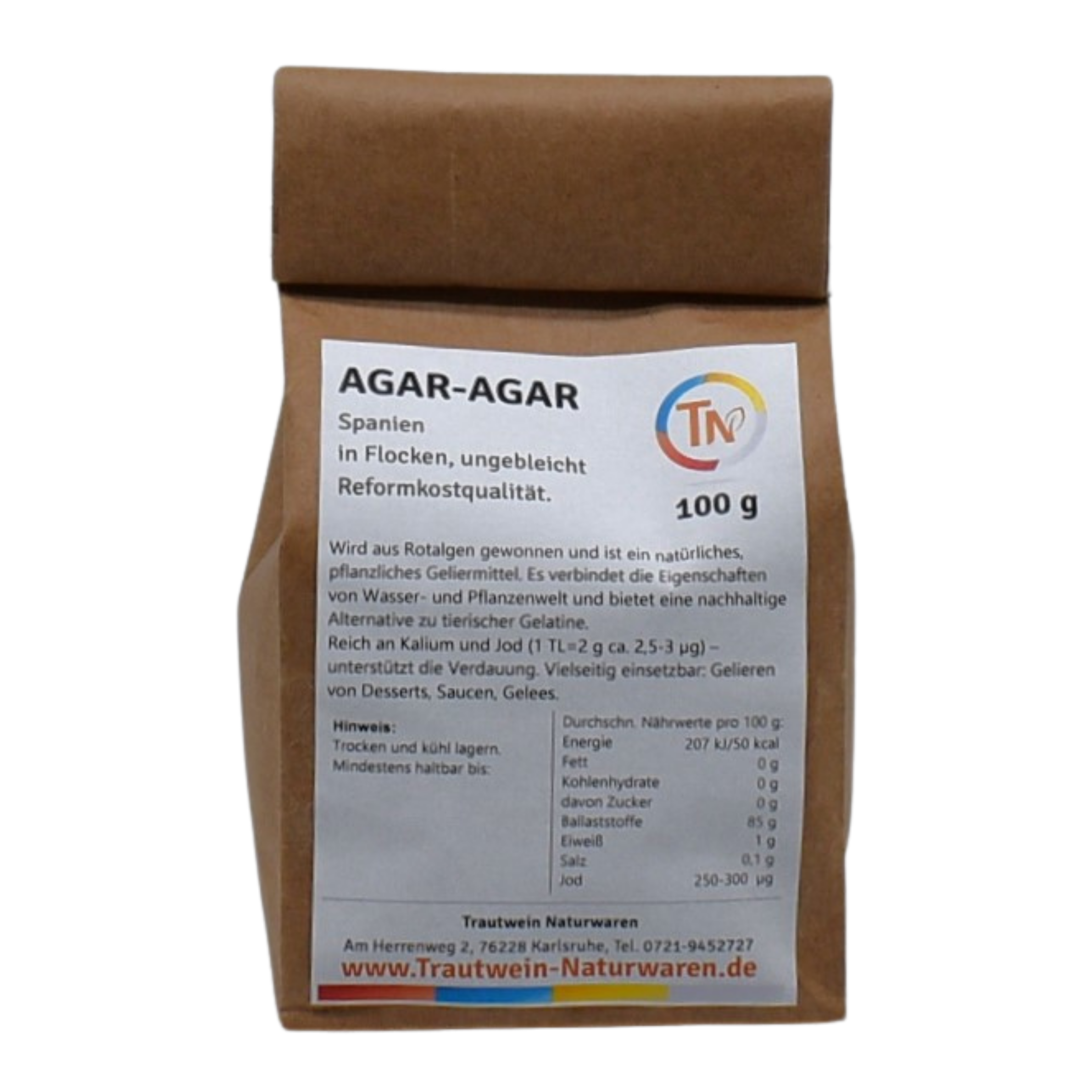 Agar-Agar, 100 g, Flocken, ungebleicht