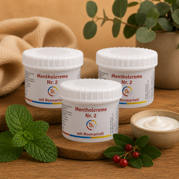 Mentholcreme M2, 3-SET, 100 ml, mit Rosmarinöl (rot), Duftbalsam