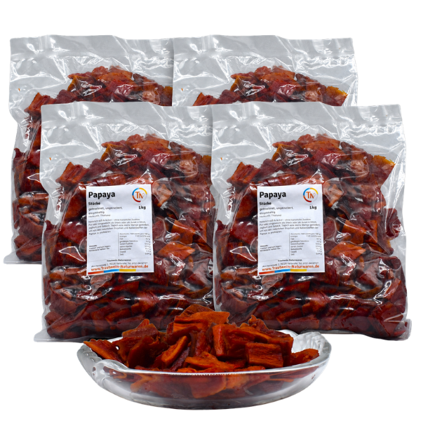 Papaya, 4-SET, 1 kg, konventionell, getrocknet