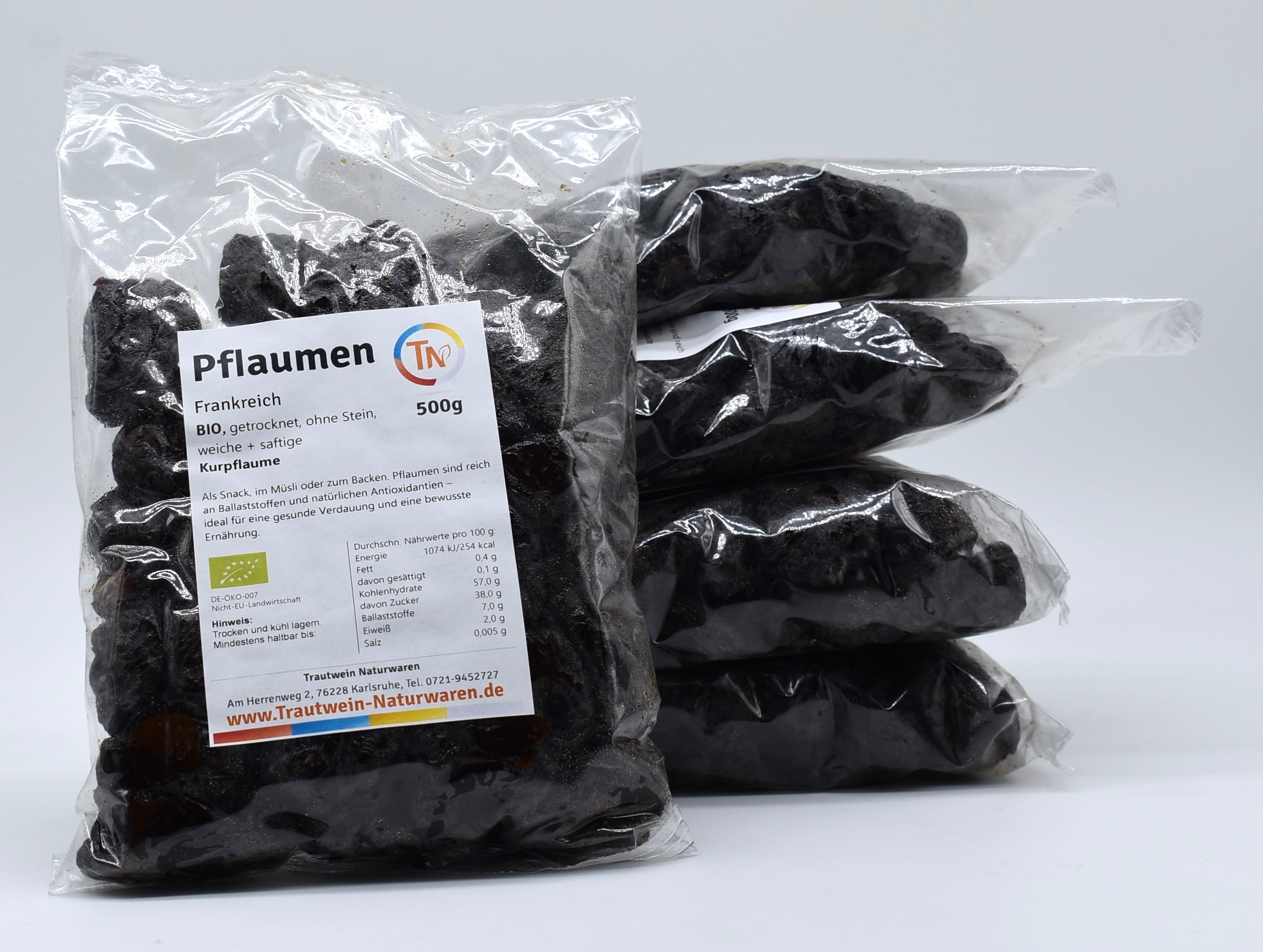 Pflaumen BIO, 5-SET, 500 g, ohne Stein