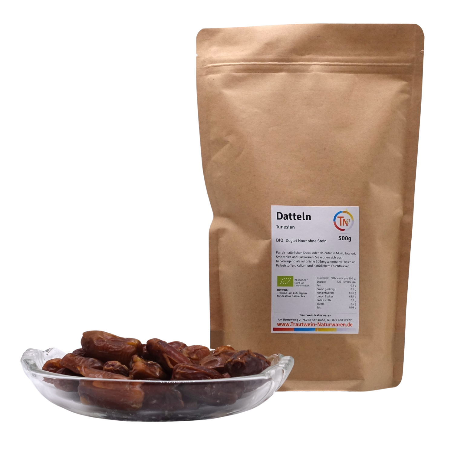 Datteln BIO, 500 g, (Deglet Nour) ohne Stein