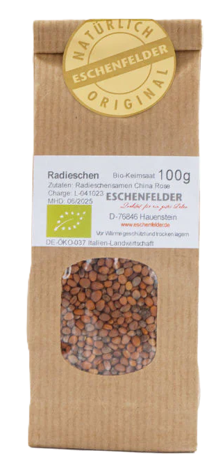 Radieschen China Rose Keimsaat, BIO, 100 g - NEU!