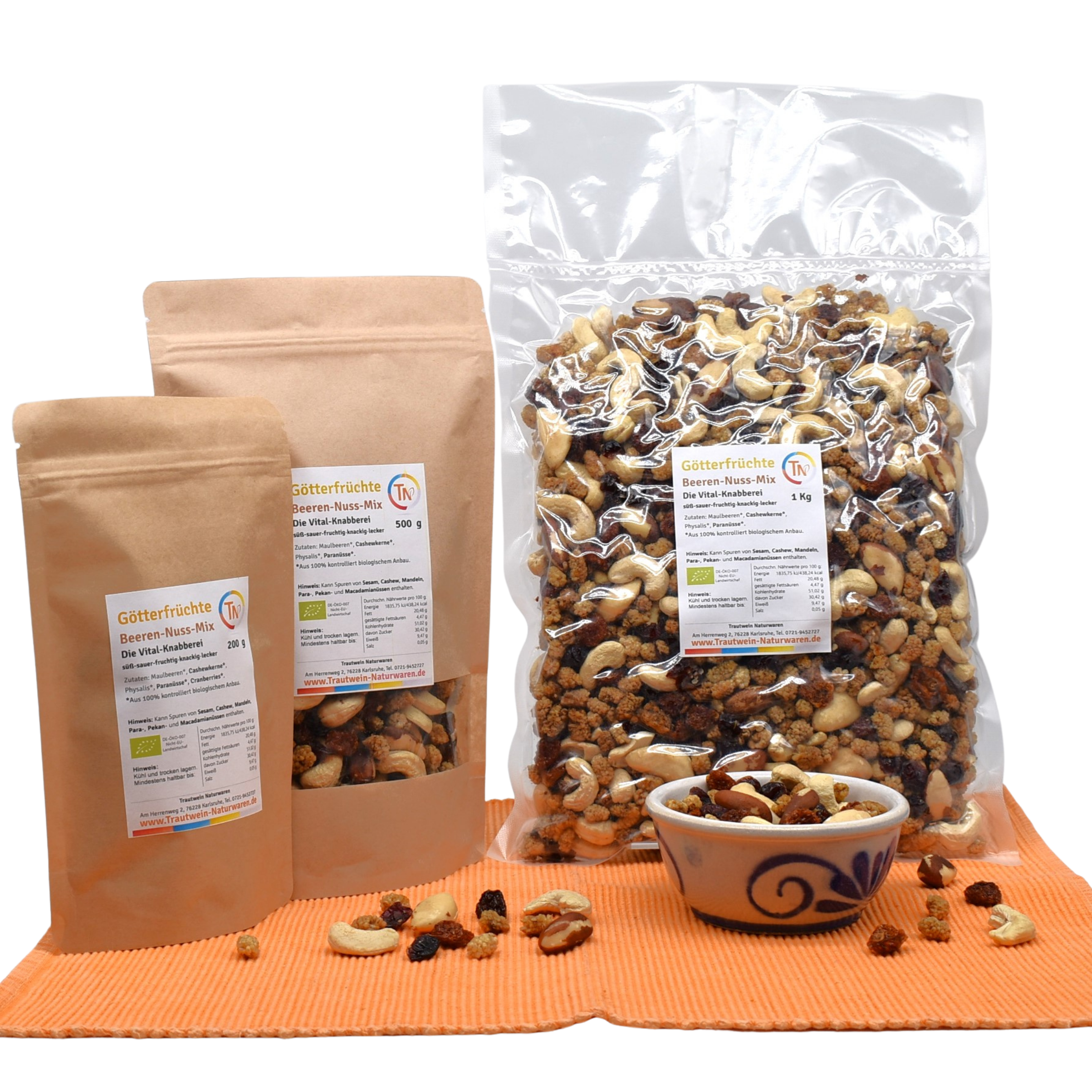 Götterfrüchte BIO, 1 Kg, Beeren-Nuss-Mix