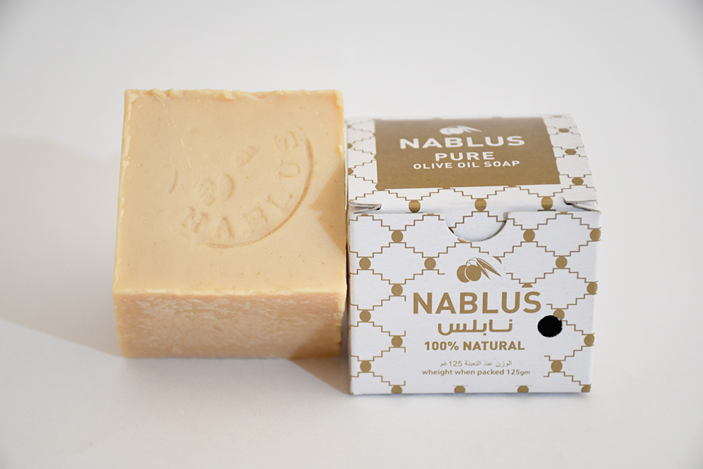 Nablus BIO-Olivenöl-Seife HANDGEMACHT. weiß