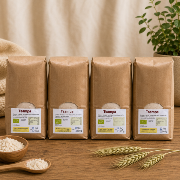 Tsampa BIO, 4-SET, 1 kg, Gerstenmehl, nach tibet. Tradition