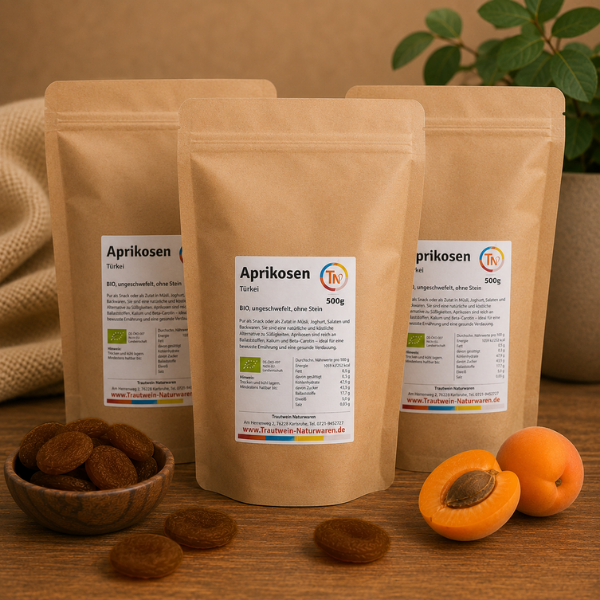 Aprikosen Bio, 3-SET, 500g, getrocknet, ungeschwefelt