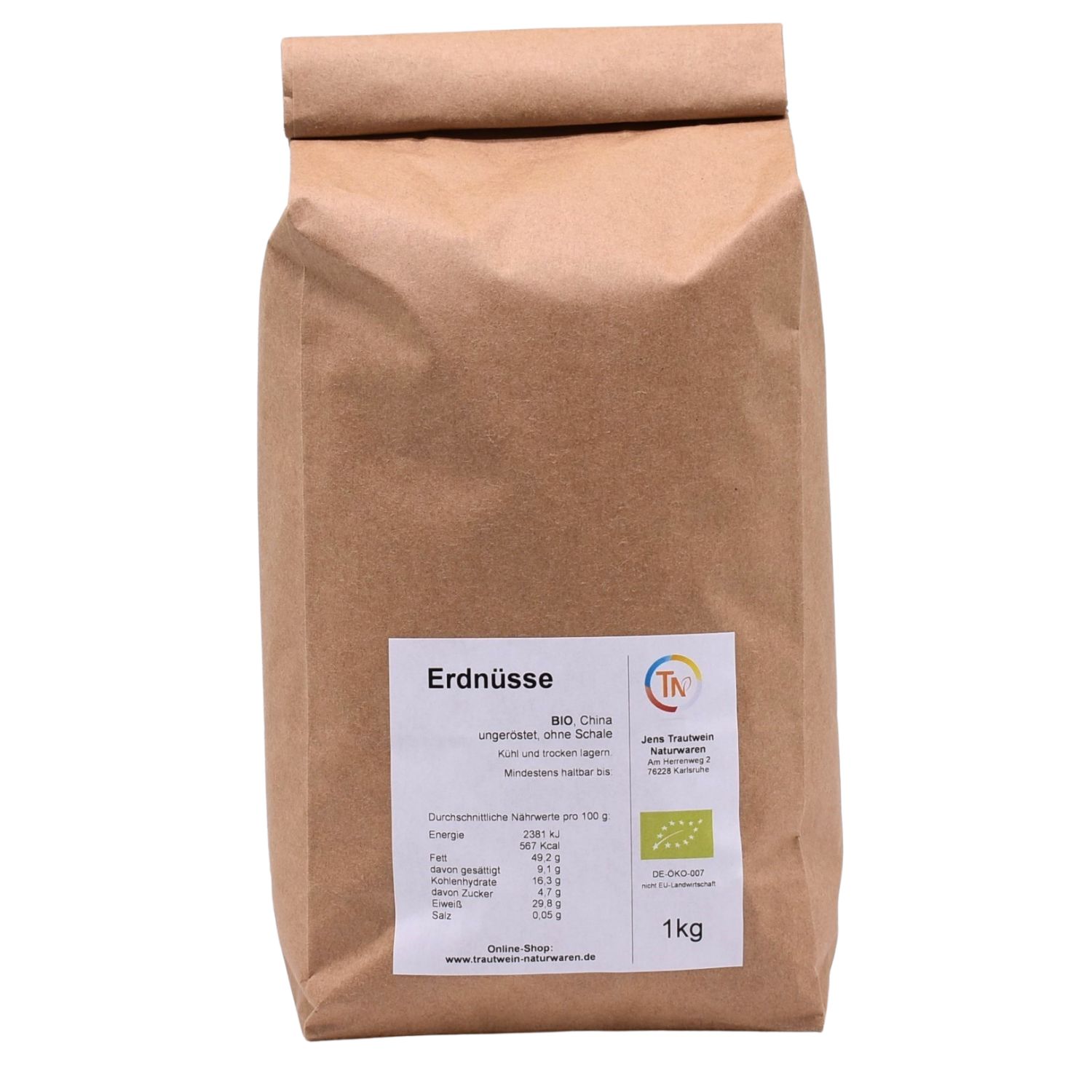 Erdnüsse BIO, 1 kg, roh & ungeröstet