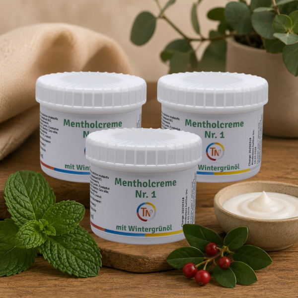 Mentholcreme M1, 3-SET, 100 ml, mit Wintergrünöl (grün), Duftbalsam