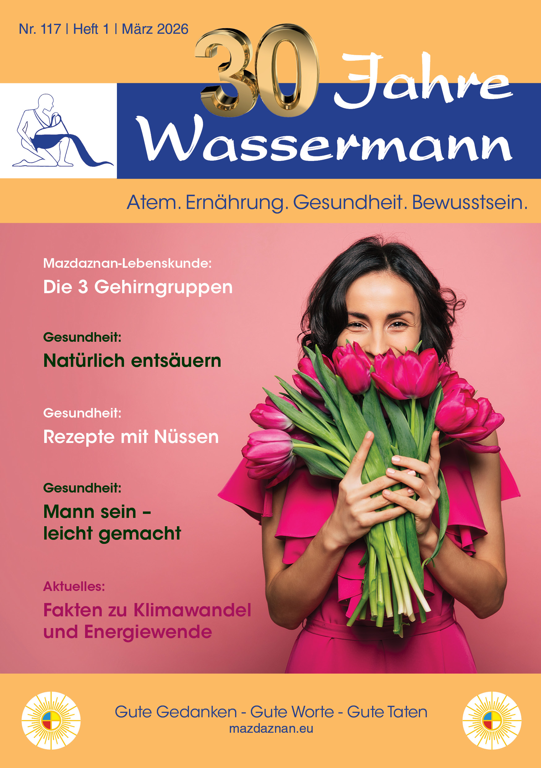 Wassermann Nr. 117: 3 Gehirngruppen, natürlich entsäuern, Nussrezepte, Mann sein – leicht gemacht, Fakten zu Klimawandel und Energiewende