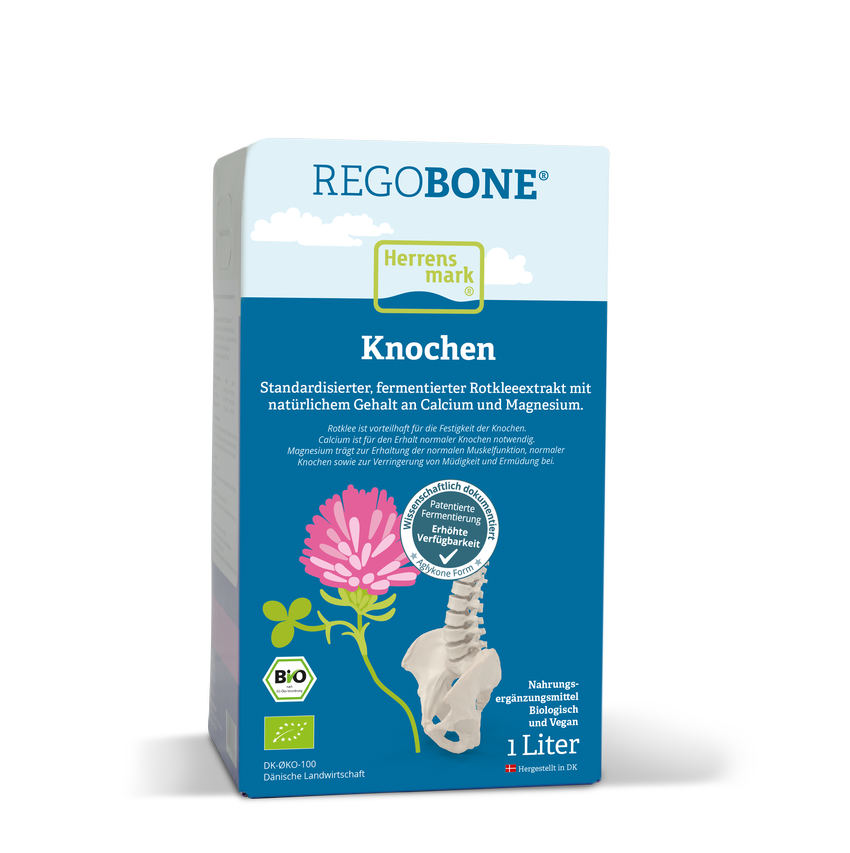 REGOBONE Knochen, 2 L, Herrens Mark, fermentierter Rotklee-Extrakt BIO