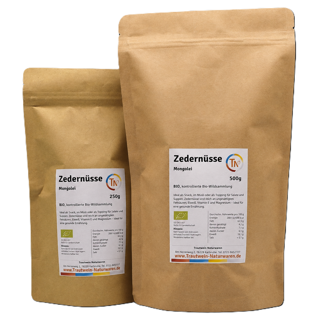 Zedernüsse aus BIO-Wildsammlung, 500 g