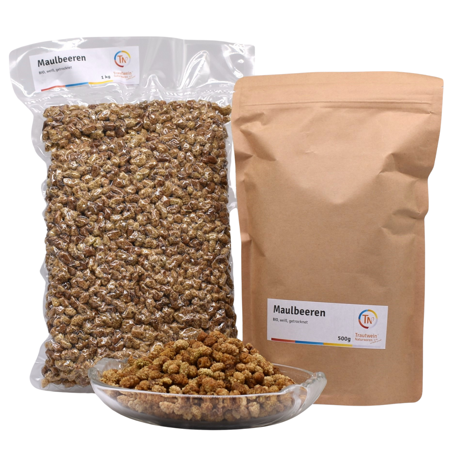 Maulbeeren weiß, 500 g, getrocknet,  Premium-Rohkostqualität BIO, ungeschwefelt