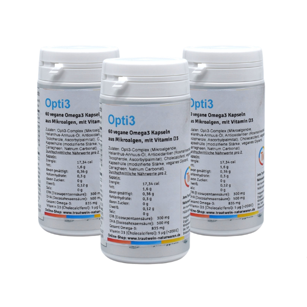 Opti3: Omega 3 (EPA & DHA), 60 vegane Kapseln