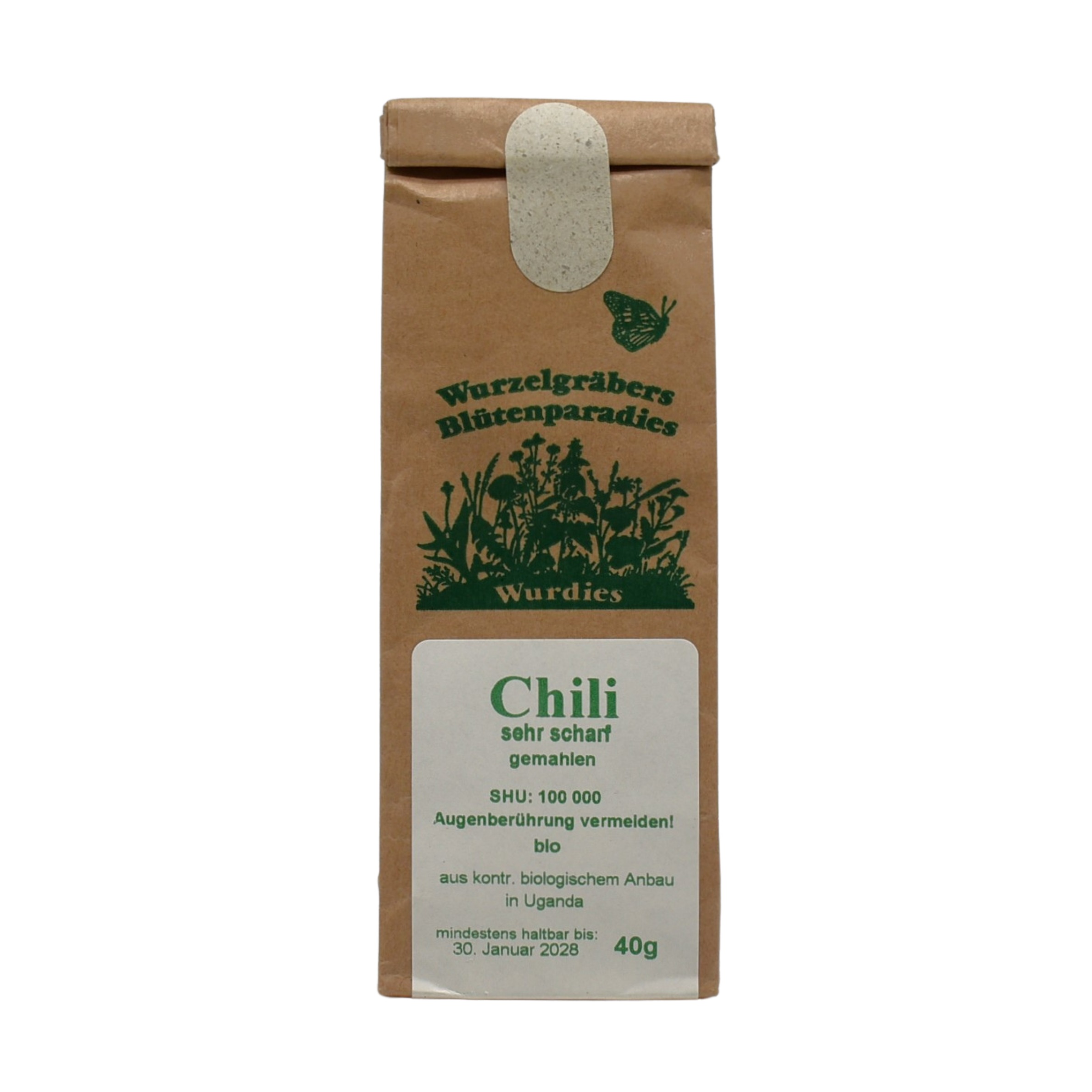 Chilli BIO, 40 g, Gewürzpulver aus Cayenne, sehr scharf