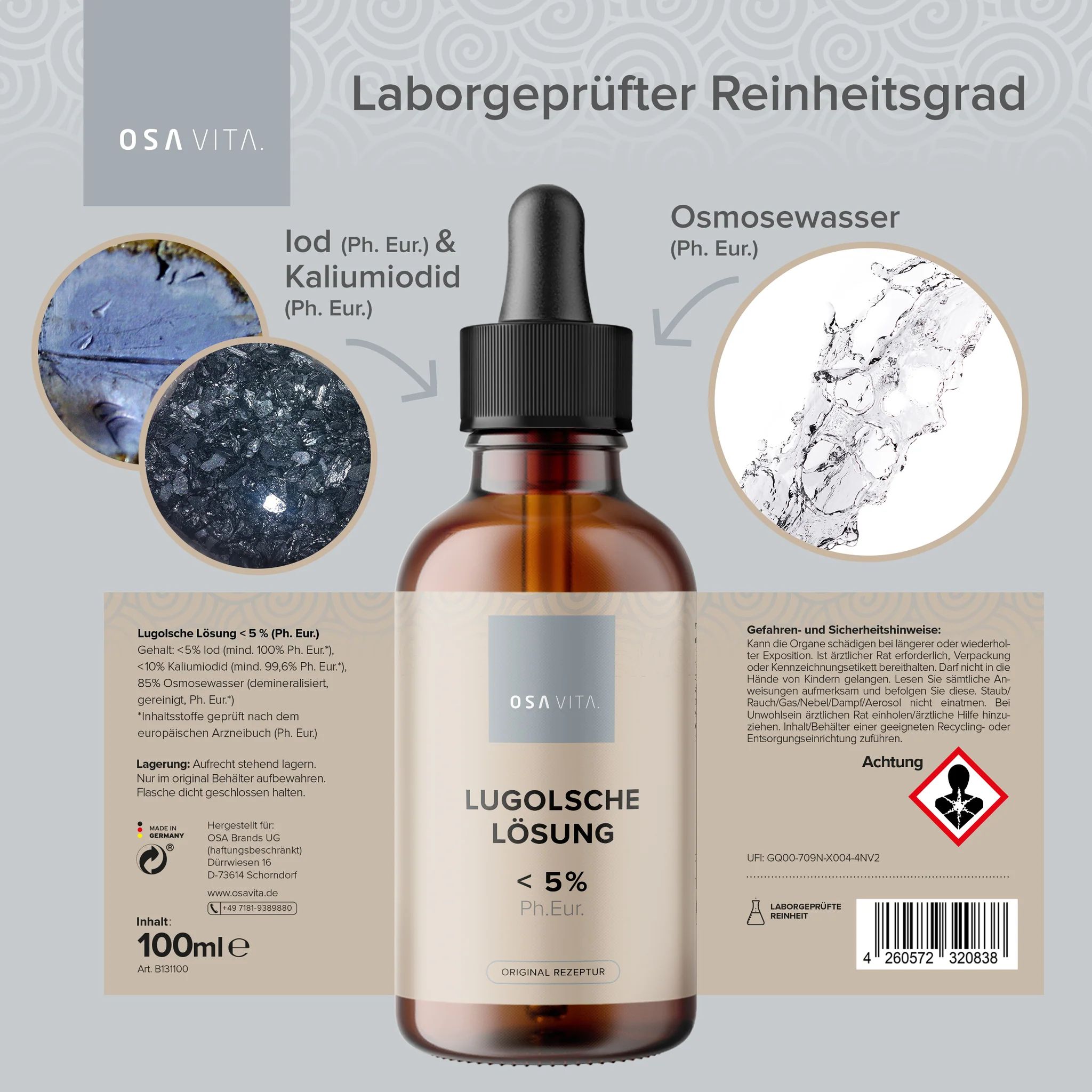 Lugolsche Lösung 5%, 100 ml, mit Glaspipette
