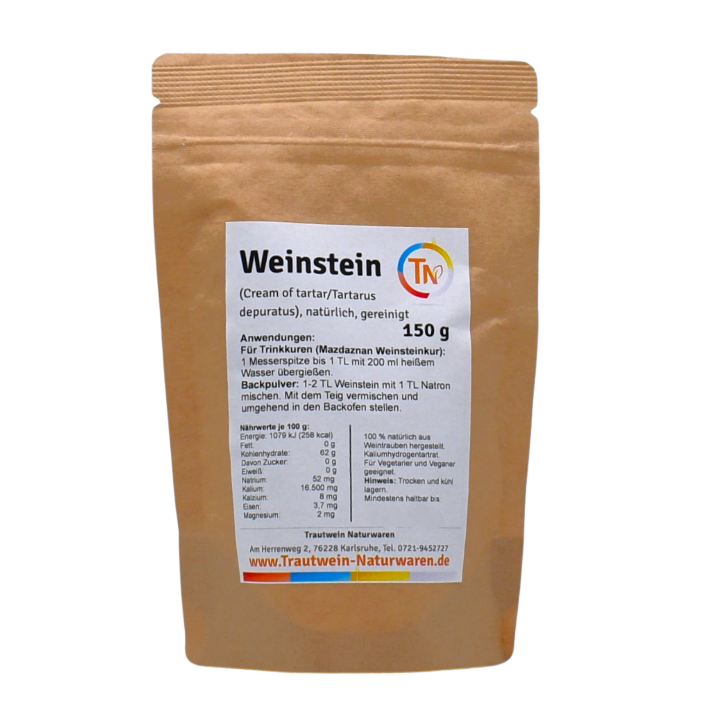 Weinstein, 150 g, gereinigt