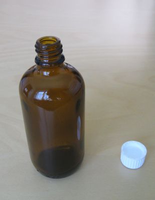 Flasche 100ml braun, mit Tropfer für äth. Öle