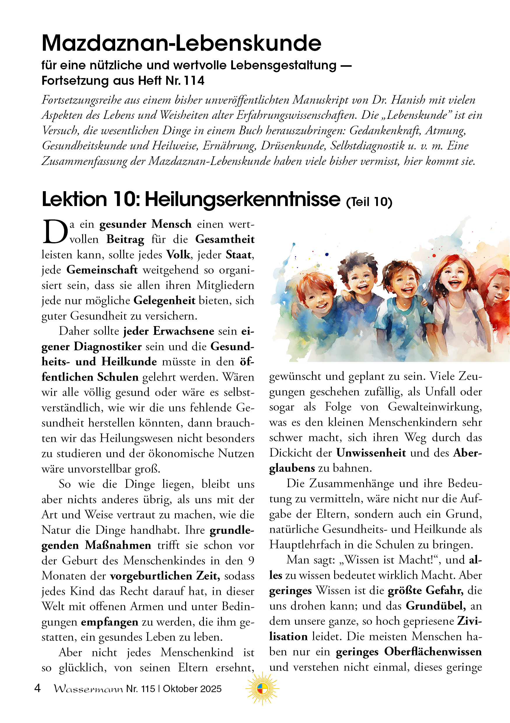 Wassermann Nr. 115: Heilungserkenntnisse, Mann sein leicht gemacht, Klima-Fakten (7), Natürlich entsäuern mit Natron, Lithiumorotat