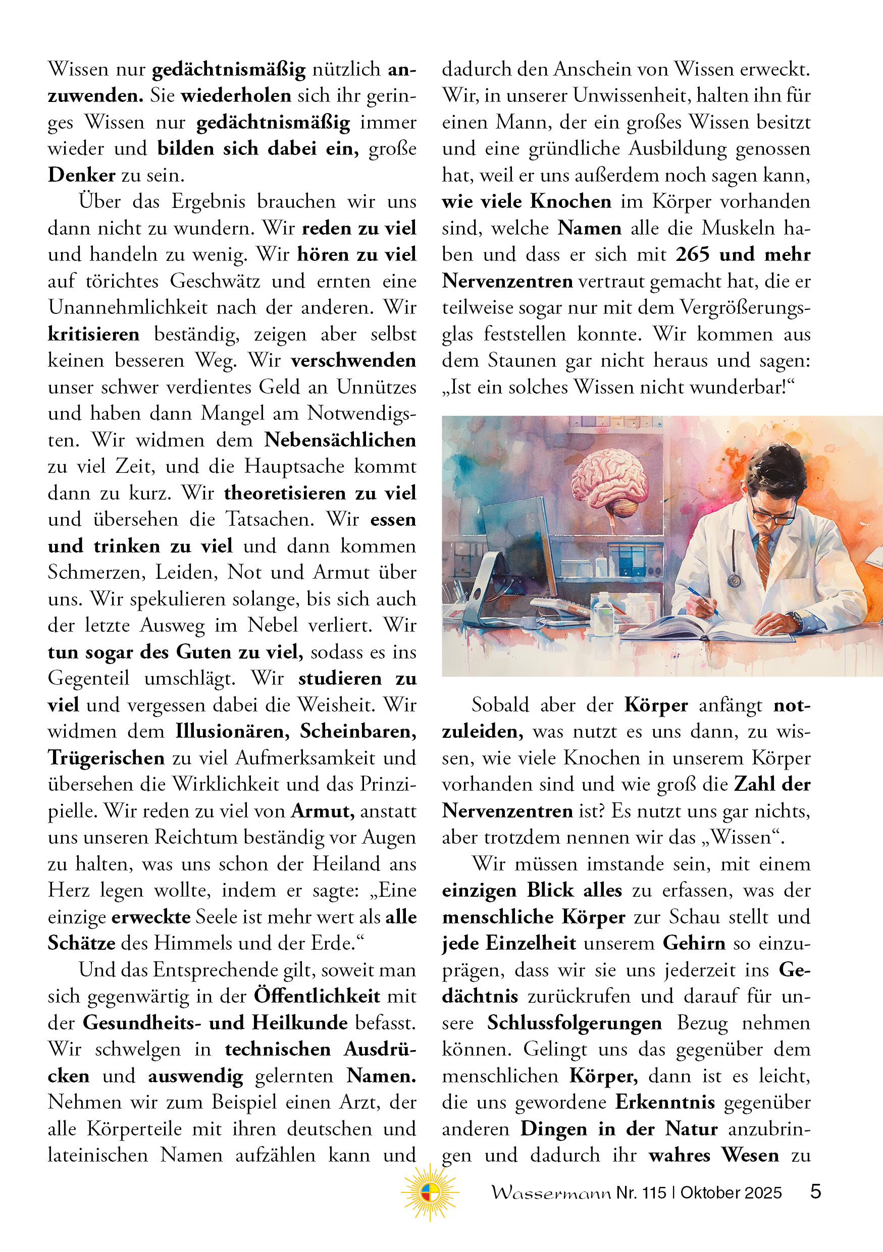 Wassermann Nr. 115: Heilungserkenntnisse, Mann sein leicht gemacht, Klima-Fakten (7), Natürlich entsäuern mit Natron, Lithiumorotat