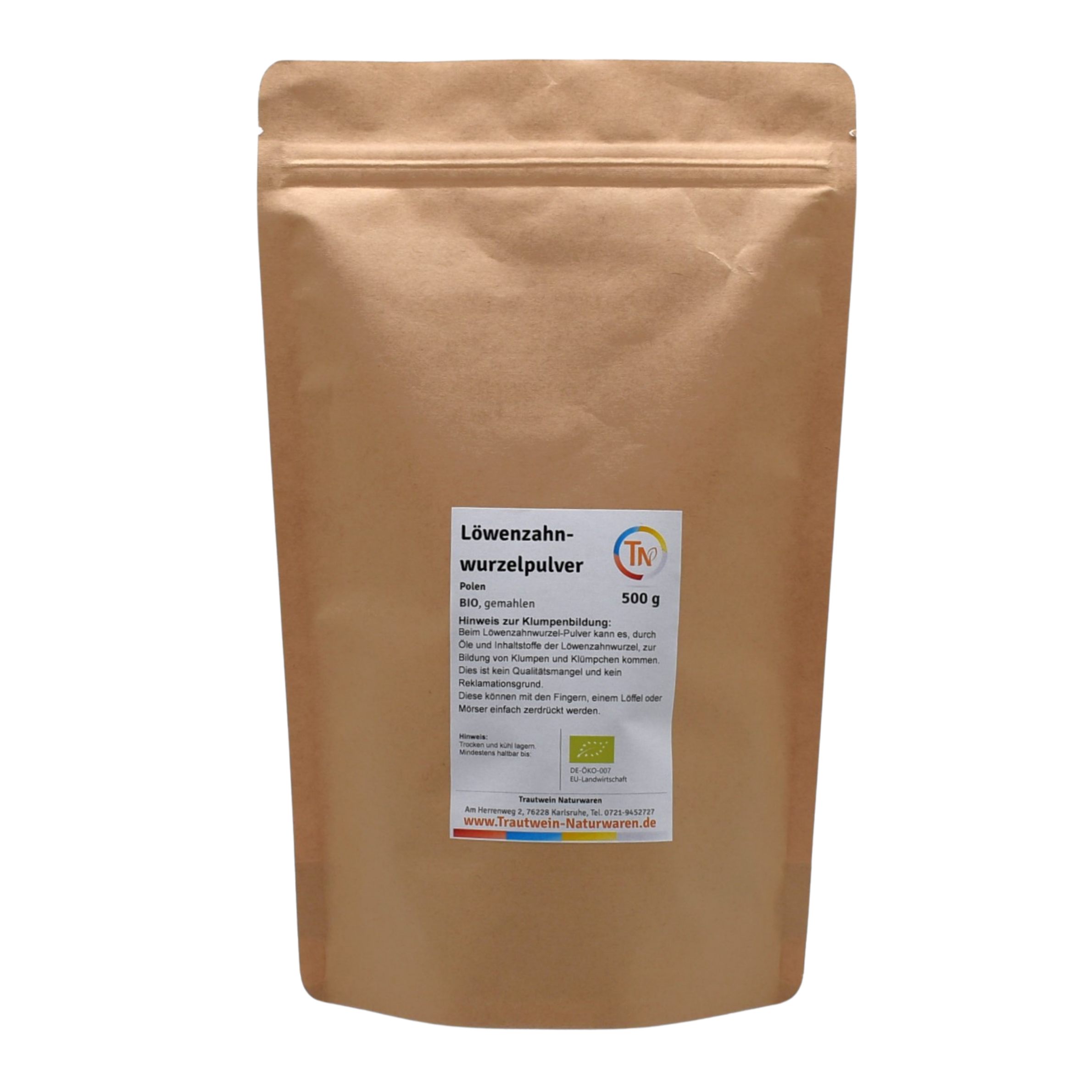 Löwenzahnwurzelpulver, 500 g, bio, gemahlen