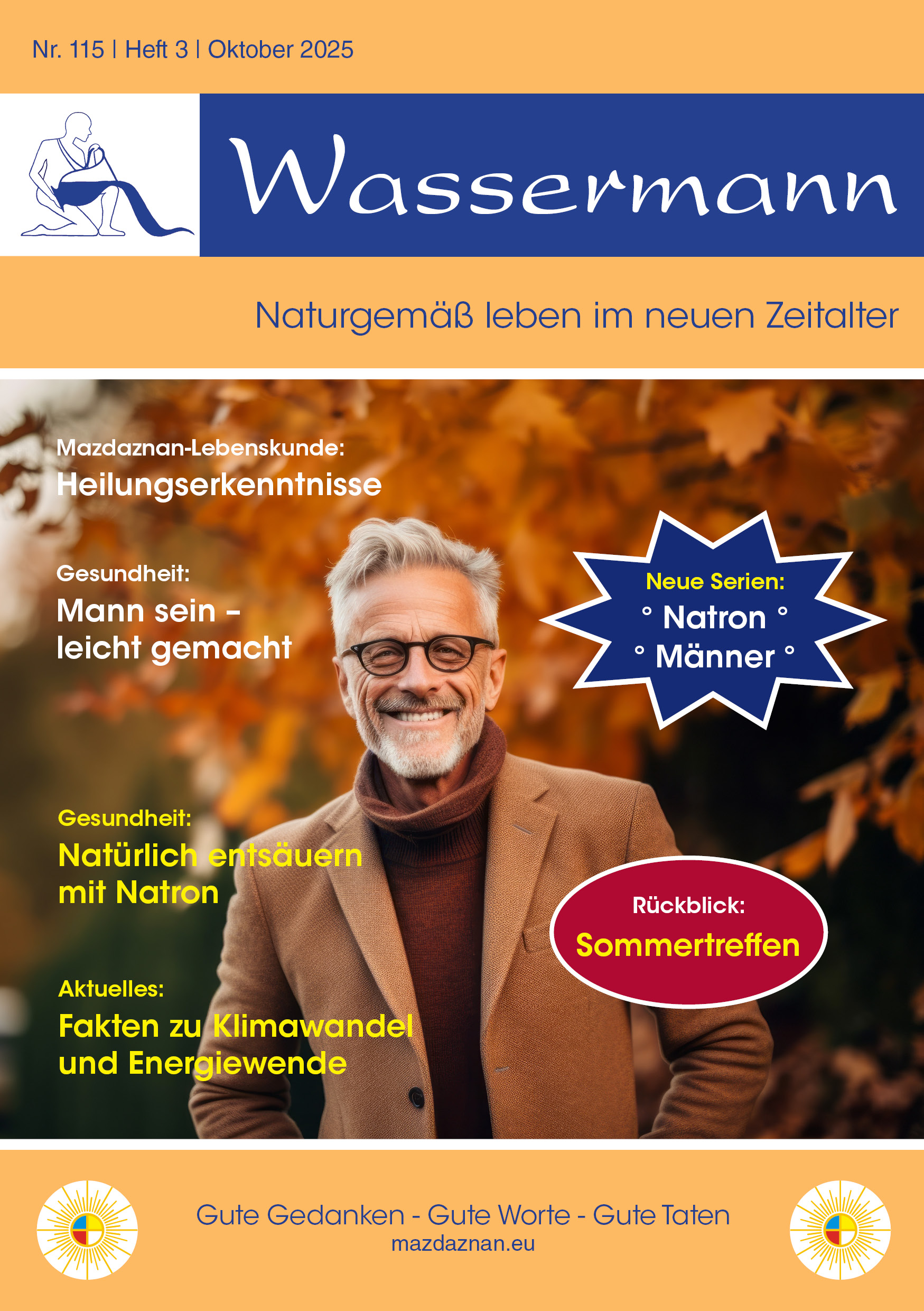 Wassermann Nr. 115: Heilungserkenntnisse, Mann sein leicht gemacht, Klima-Fakten (7), Natürlich entsäuern mit Natron, Lithiumorotat