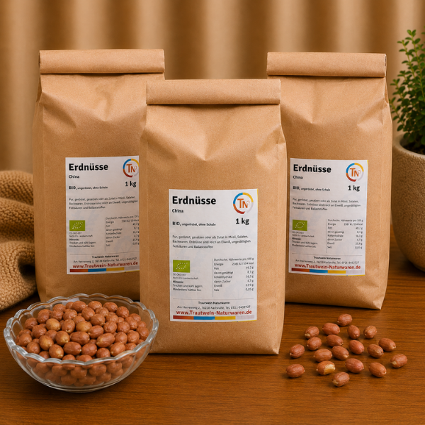Erdnüsse BIO, 3-SET, 1 kg, roh & ungeröstet