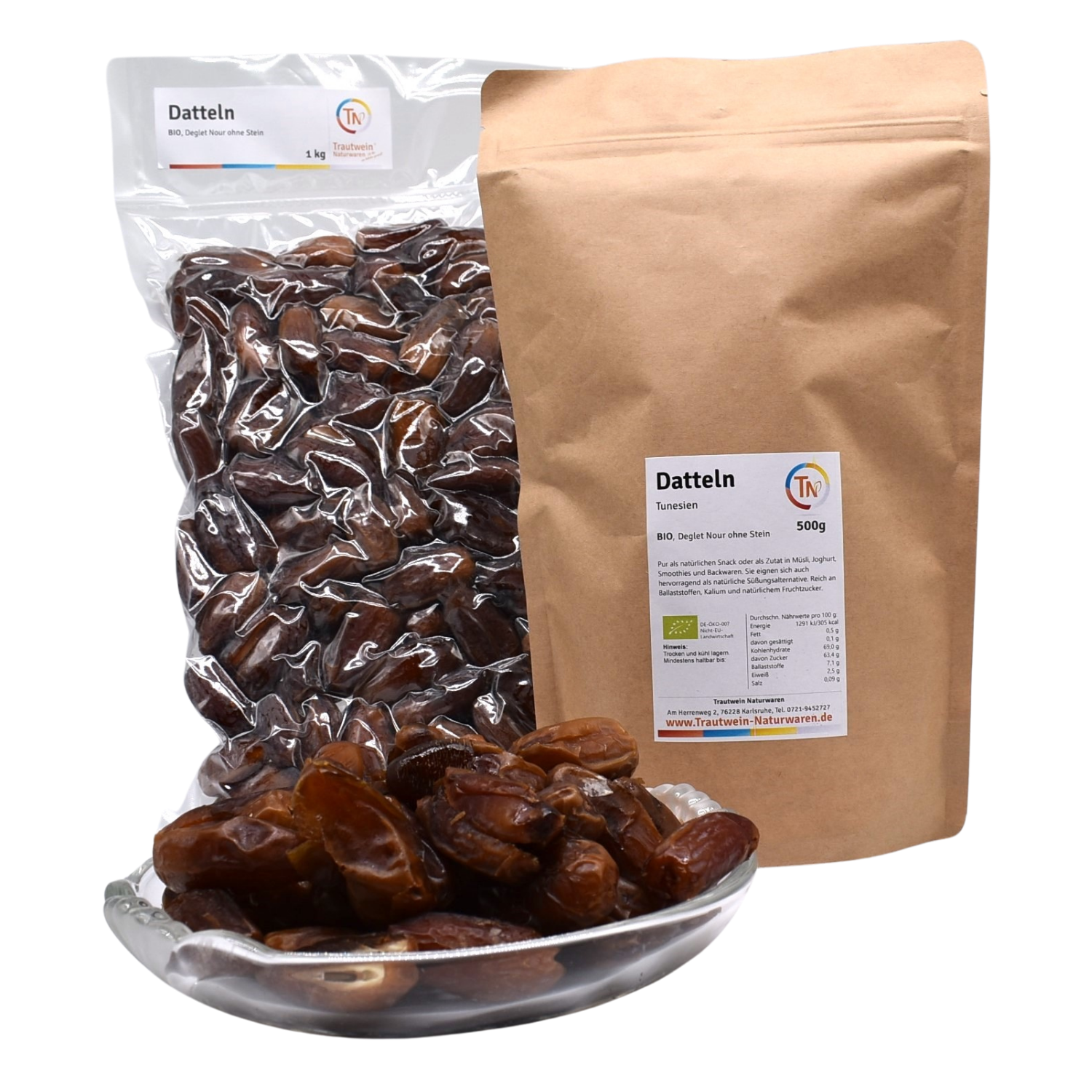 Datteln BIO, 1 kg, (Deglet Nour) ohne Stein