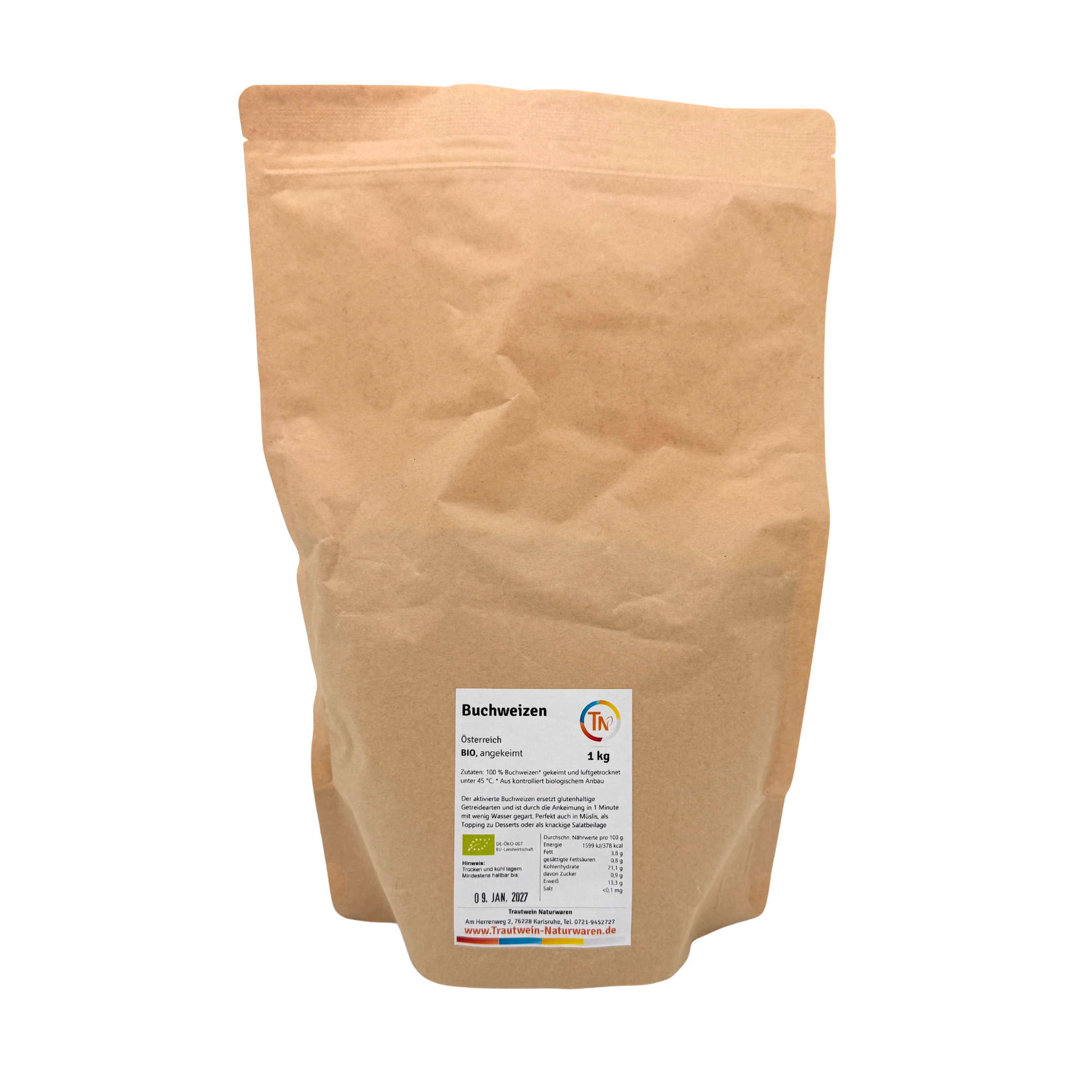 Buchweizen BIO, 1 kg, angekeimt