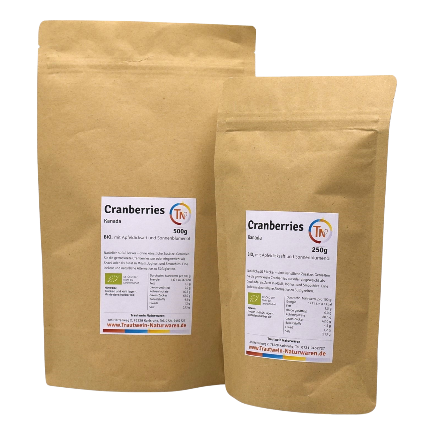 Cranberries BIO, 250 g, getrocknet