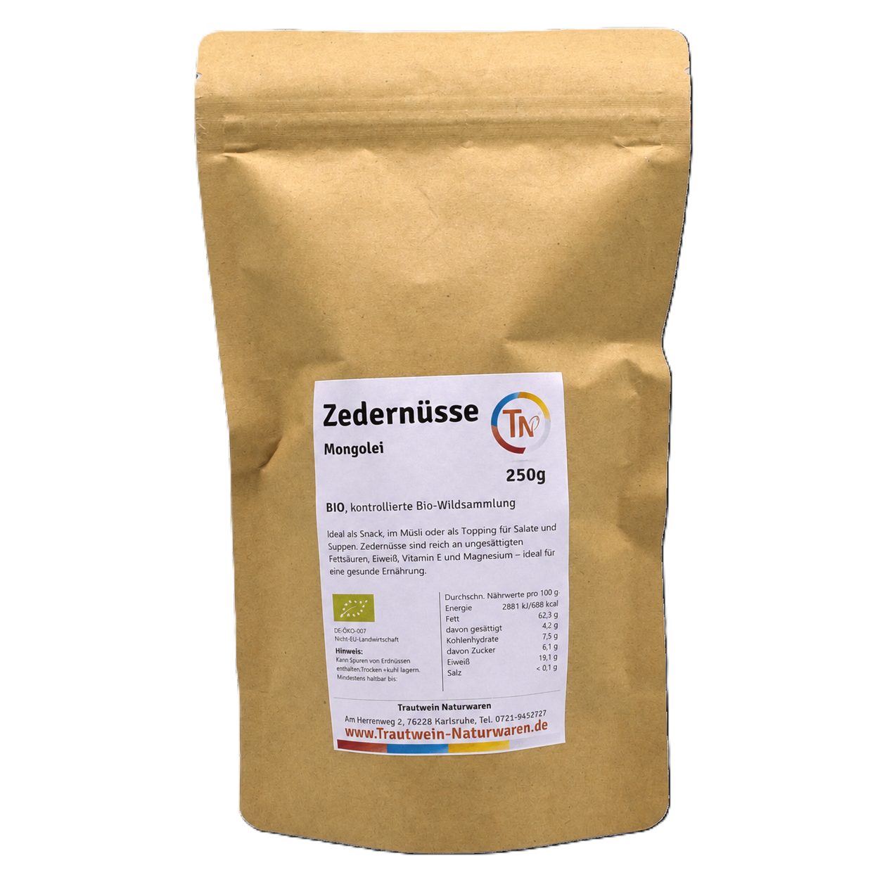 Zedernüsse aus BIO-Wildsammlung, 250 g