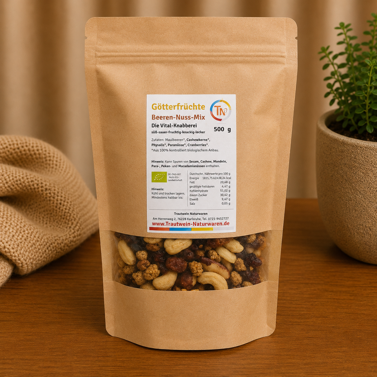 Götterfrüchte BIO, 500 g, Beeren-Nuss-Mix