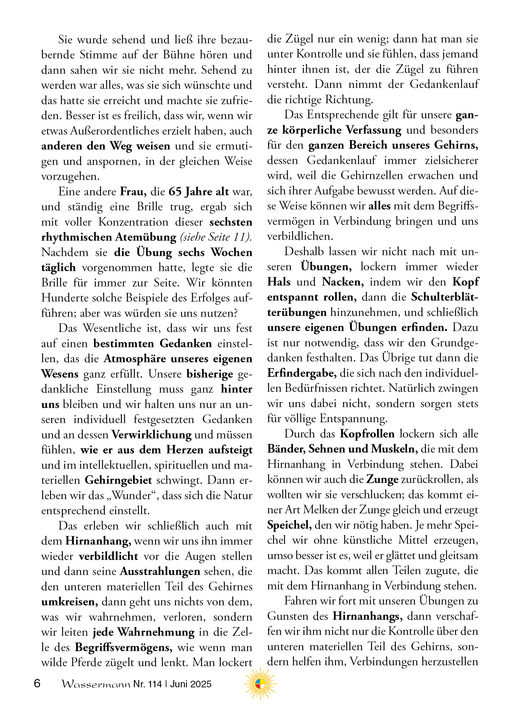 Wassermann Nr. 114: Terpentinöl, Schwarzkümmelöl, 6. rhythmische Atemübung, Klima-Fakten (6), Nein zur WHO, Lebenskunde