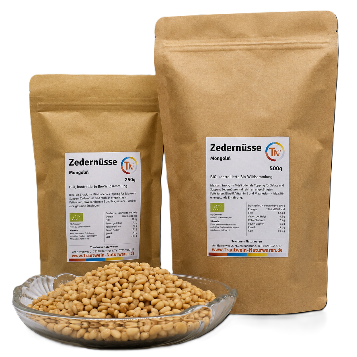 Zedernüsse aus BIO-Wildsammlung, 250 g
