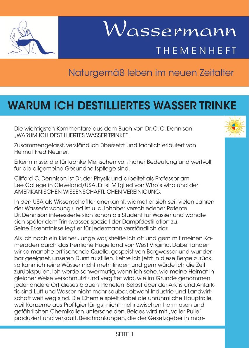Warum ich destilliertes Wasser trinke - Broschüre