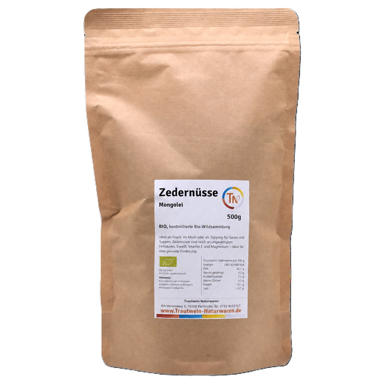 Zedernüsse aus BIO-Wildsammlung, 500 g